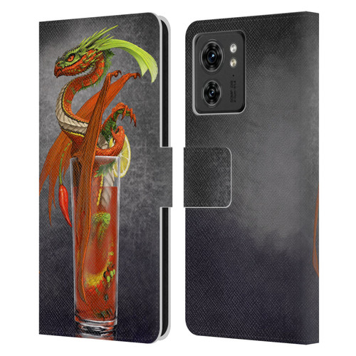 Stanley Morrison Dragons Red Tomato Bloody Mary Leather Book Wallet Case Cover For Motorola Moto Edge 40