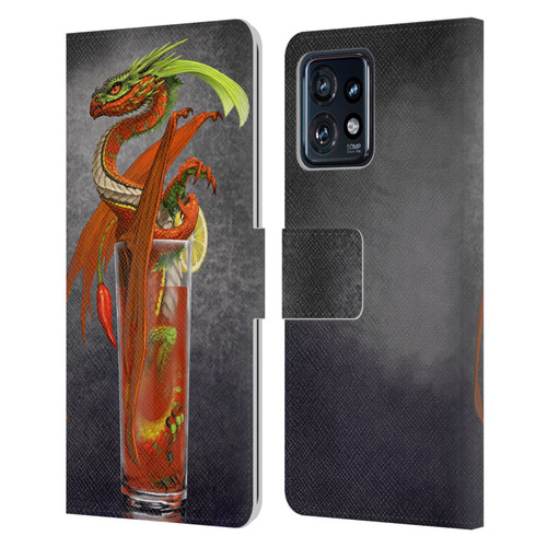 Stanley Morrison Dragons Red Tomato Bloody Mary Leather Book Wallet Case Cover For Motorola Moto Edge 40 Pro