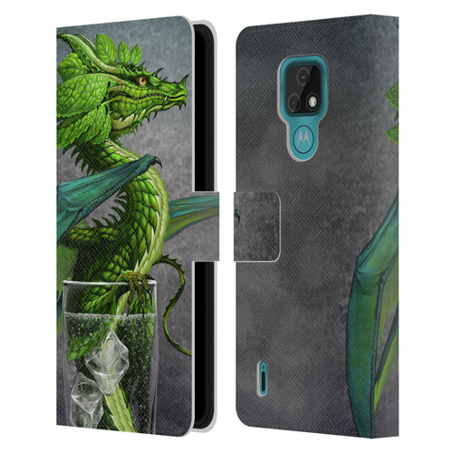 Stanley Morrison Dragons Green Mojito Drink Leather Book Wallet Case Cover For Motorola Moto E7