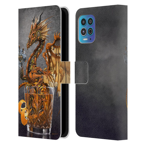 Stanley Morrison Dragons Gold Steampunk Drink Leather Book Wallet Case Cover For Motorola Moto G100