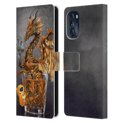 Stanley Morrison Dragons Gold Steampunk Drink Leather Book Wallet Case Cover For Motorola Moto G (2022)