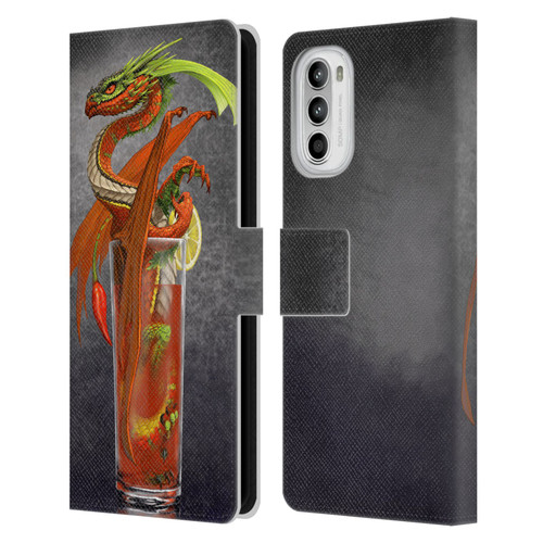 Stanley Morrison Dragons Red Tomato Bloody Mary Leather Book Wallet Case Cover For Motorola Moto G52