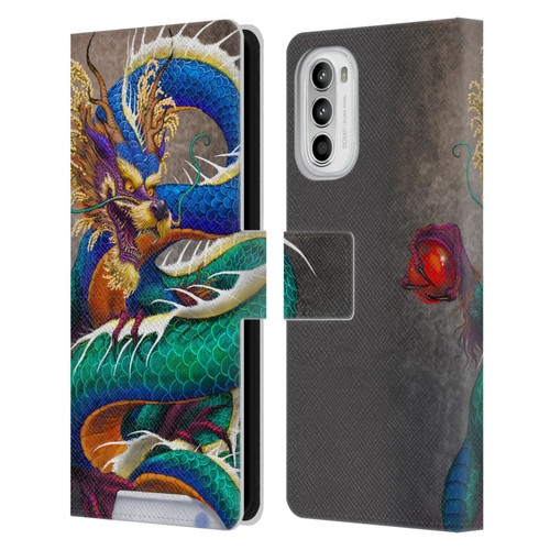 Stanley Morrison Dragons Asian Sake Drink Leather Book Wallet Case Cover For Motorola Moto G52