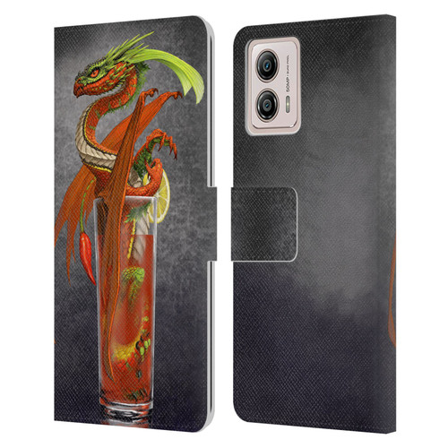 Stanley Morrison Dragons Red Tomato Bloody Mary Leather Book Wallet Case Cover For Motorola Moto G53 5G