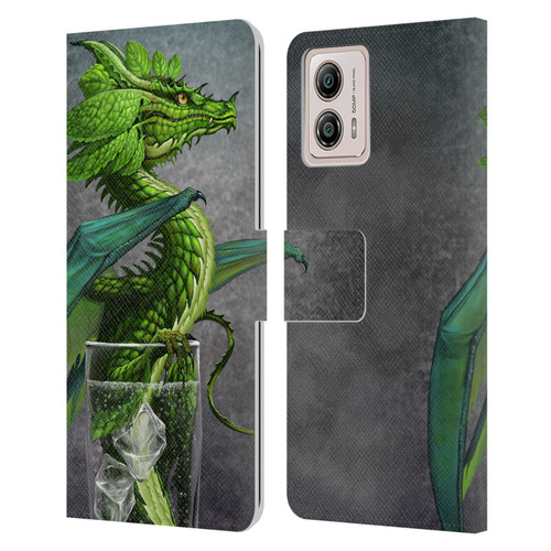 Stanley Morrison Dragons Green Mojito Drink Leather Book Wallet Case Cover For Motorola Moto G53 5G