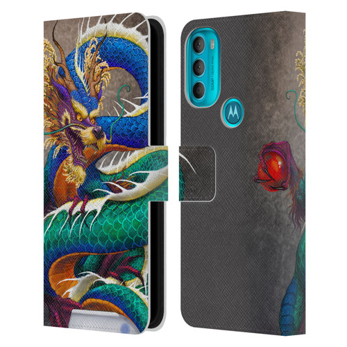 Stanley Morrison Dragons Asian Sake Drink Leather Book Wallet Case Cover For Motorola Moto G71 5G