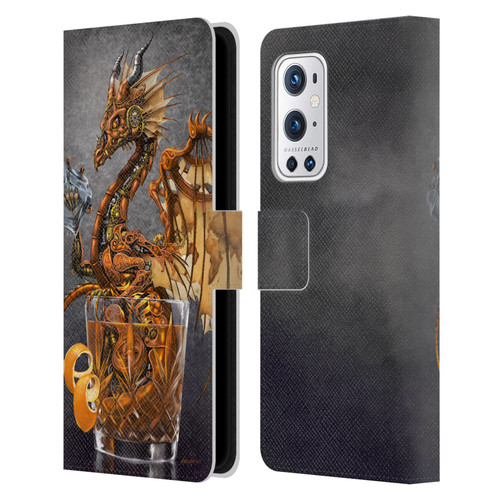 Stanley Morrison Dragons Gold Steampunk Drink Leather Book Wallet Case Cover For OnePlus 9 Pro
