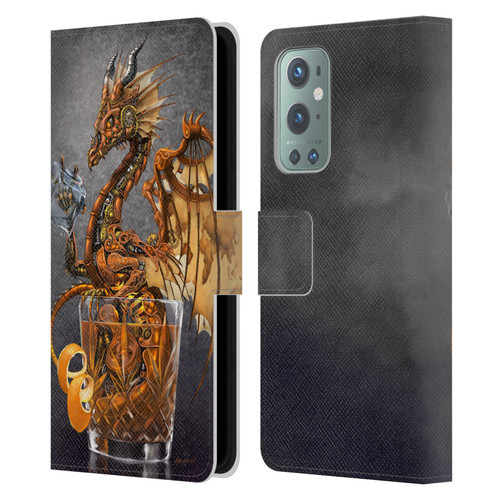 Stanley Morrison Dragons Gold Steampunk Drink Leather Book Wallet Case Cover For OnePlus 9