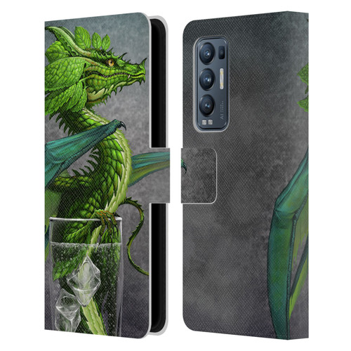 Stanley Morrison Dragons Green Mojito Drink Leather Book Wallet Case Cover For OPPO Find X3 Neo / Reno5 Pro+ 5G