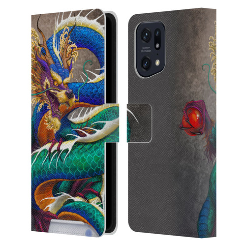 Stanley Morrison Dragons Asian Sake Drink Leather Book Wallet Case Cover For OPPO Find X5
