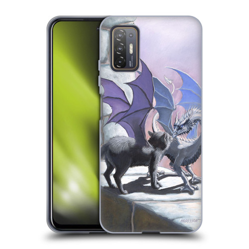 Stanley Morrison Dragons 2 Black Winged Cat Soft Gel Case for HTC Desire 21 Pro 5G