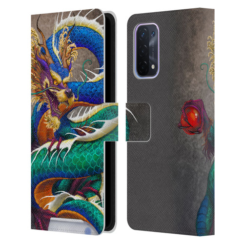 Stanley Morrison Dragons Asian Sake Drink Leather Book Wallet Case Cover For OPPO A54 5G