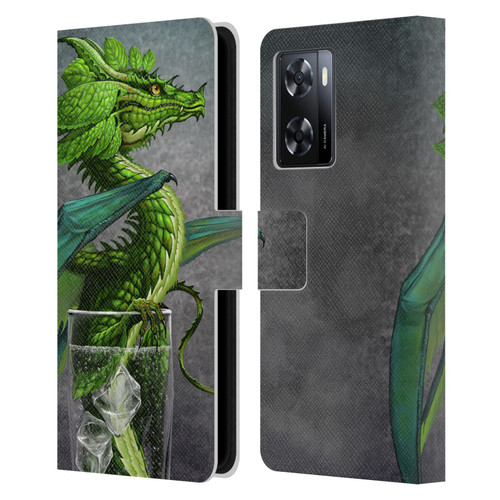 Stanley Morrison Dragons Green Mojito Drink Leather Book Wallet Case Cover For OPPO A57s
