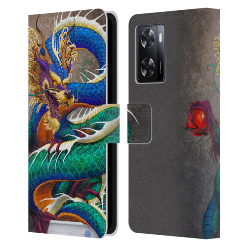 Stanley Morrison Dragons Asian Sake Drink Leather Book Wallet Case Cover For OPPO A57s