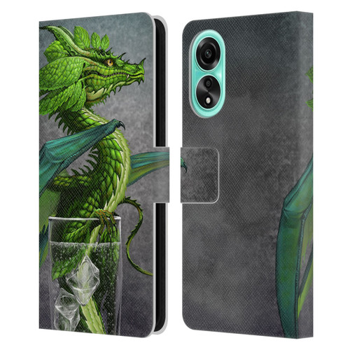 Stanley Morrison Dragons Green Mojito Drink Leather Book Wallet Case Cover For OPPO A78 4G