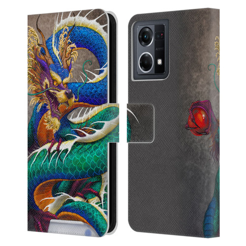 Stanley Morrison Dragons Asian Sake Drink Leather Book Wallet Case Cover For OPPO Reno8 4G