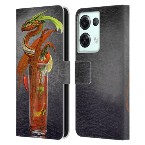 Stanley Morrison Dragons Red Tomato Bloody Mary Leather Book Wallet Case Cover For OPPO Reno8 Pro