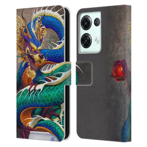 Stanley Morrison Dragons Asian Sake Drink Leather Book Wallet Case Cover For OPPO Reno8 Pro
