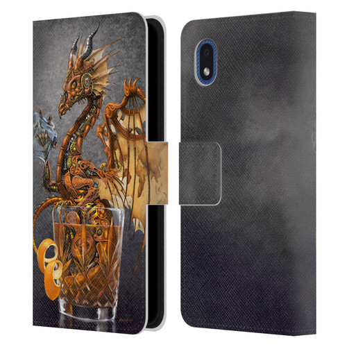 Stanley Morrison Dragons Gold Steampunk Drink Leather Book Wallet Case Cover For Samsung Galaxy A01 Core (2020)