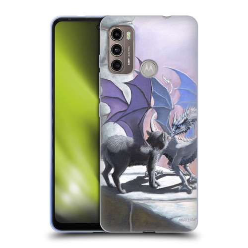 Stanley Morrison Dragons 2 Black Winged Cat Soft Gel Case for Motorola Moto G60 / Moto G40 Fusion
