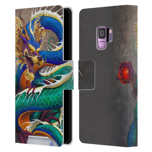 Stanley Morrison Dragons Asian Sake Drink Leather Book Wallet Case Cover For Samsung Galaxy S9