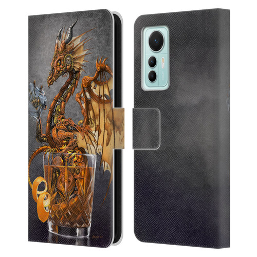Stanley Morrison Dragons Gold Steampunk Drink Leather Book Wallet Case Cover For Xiaomi 12 Lite