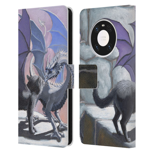 Stanley Morrison Dragons 2 Black Winged Cat Leather Book Wallet Case Cover For Huawei Mate 40 Pro 5G