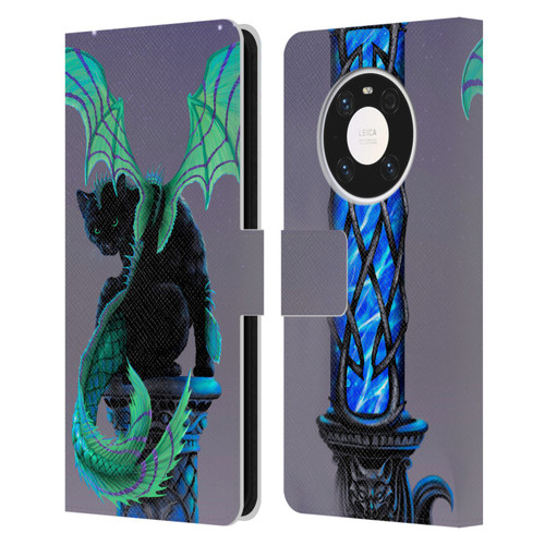 Stanley Morrison Dragons 2 Gothic Winged Cat Leather Book Wallet Case Cover For Huawei Mate 40 Pro 5G