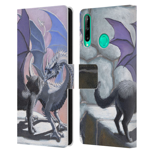 Stanley Morrison Dragons 2 Black Winged Cat Leather Book Wallet Case Cover For Huawei P40 lite E