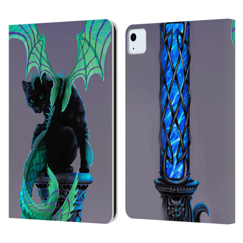 Stanley Morrison Dragons 2 Gothic Winged Cat Leather Book Wallet Case Cover For Apple iPad Air 11 2020/2022/2024