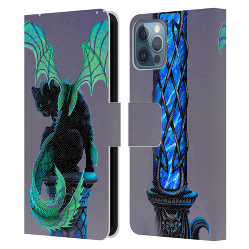 Stanley Morrison Dragons 2 Gothic Winged Cat Leather Book Wallet Case Cover For Apple iPhone 12 / iPhone 12 Pro