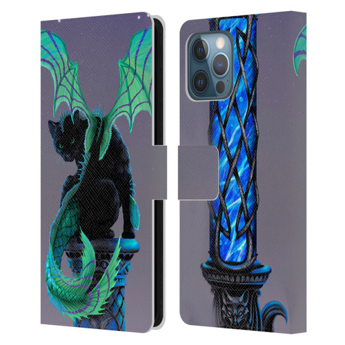 Stanley Morrison Dragons 2 Gothic Winged Cat Leather Book Wallet Case Cover For Apple iPhone 12 Pro Max
