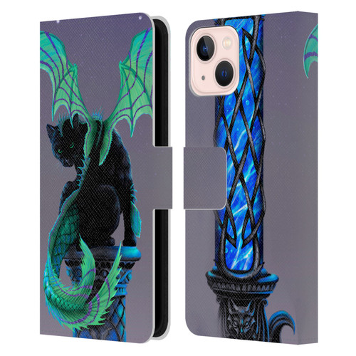 Stanley Morrison Dragons 2 Gothic Winged Cat Leather Book Wallet Case Cover For Apple iPhone 13