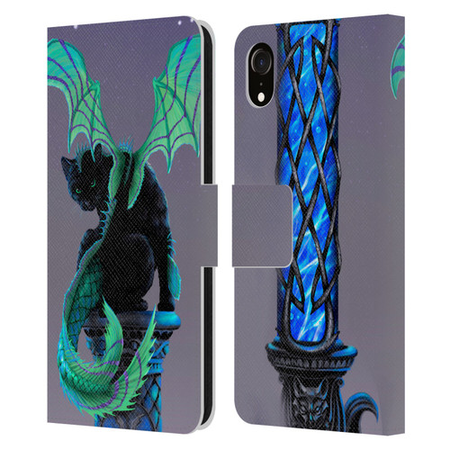 Stanley Morrison Dragons 2 Gothic Winged Cat Leather Book Wallet Case Cover For Apple iPhone XR