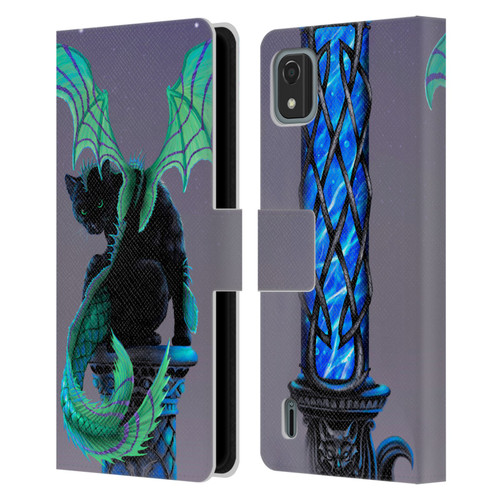 Stanley Morrison Dragons 2 Gothic Winged Cat Leather Book Wallet Case Cover For Nokia C2 2nd Edition