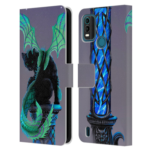 Stanley Morrison Dragons 2 Gothic Winged Cat Leather Book Wallet Case Cover For Nokia G11 Plus