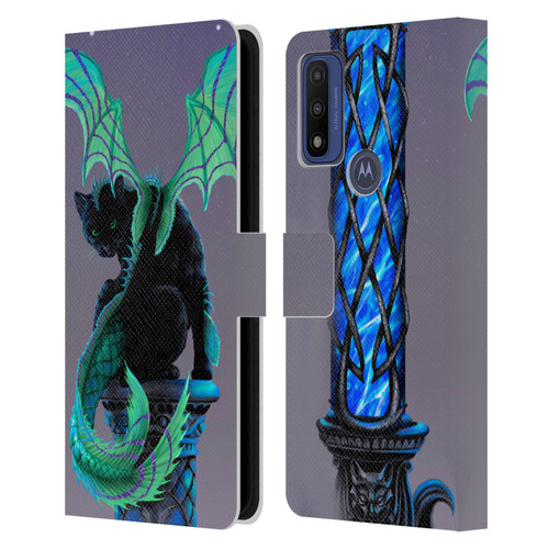 Stanley Morrison Dragons 2 Gothic Winged Cat Leather Book Wallet Case Cover For Motorola G Pure