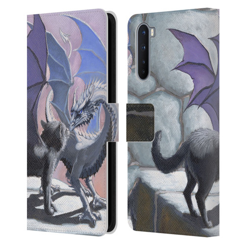 Stanley Morrison Dragons 2 Black Winged Cat Leather Book Wallet Case Cover For OnePlus Nord 5G