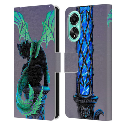 Stanley Morrison Dragons 2 Gothic Winged Cat Leather Book Wallet Case Cover For OPPO A78 4G
