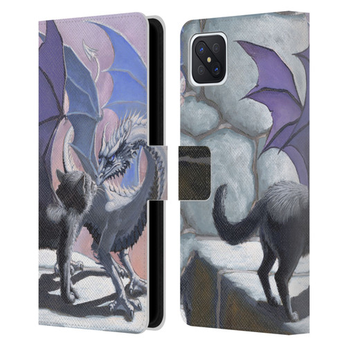 Stanley Morrison Dragons 2 Black Winged Cat Leather Book Wallet Case Cover For OPPO Reno4 Z 5G