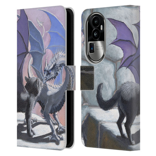 Stanley Morrison Dragons 2 Black Winged Cat Leather Book Wallet Case Cover For OPPO Reno10 Pro+
