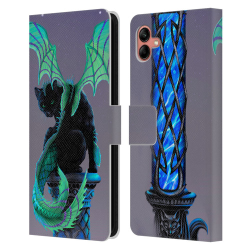 Stanley Morrison Dragons 2 Gothic Winged Cat Leather Book Wallet Case Cover For Samsung Galaxy A04 (2022)