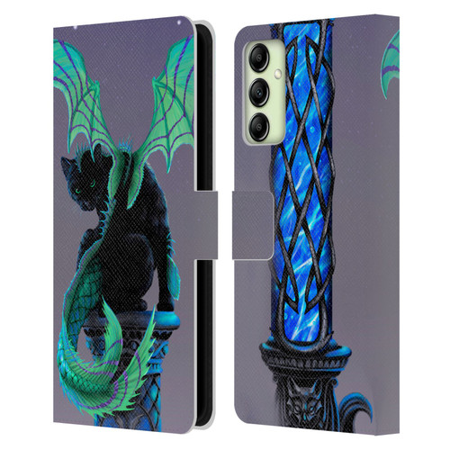 Stanley Morrison Dragons 2 Gothic Winged Cat Leather Book Wallet Case Cover For Samsung Galaxy A14 5G