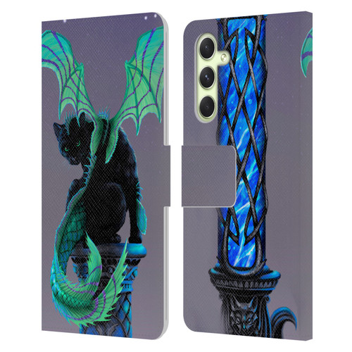 Stanley Morrison Dragons 2 Gothic Winged Cat Leather Book Wallet Case Cover For Samsung Galaxy A54 5G