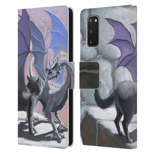 Stanley Morrison Dragons 2 Black Winged Cat Leather Book Wallet Case Cover For Samsung Galaxy S20 / S20 5G