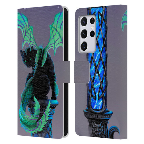 Stanley Morrison Dragons 2 Gothic Winged Cat Leather Book Wallet Case Cover For Samsung Galaxy S21 Ultra 5G