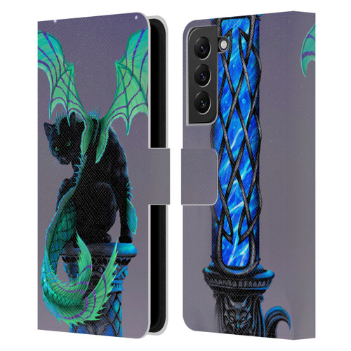 Stanley Morrison Dragons 2 Gothic Winged Cat Leather Book Wallet Case Cover For Samsung Galaxy S22+ 5G