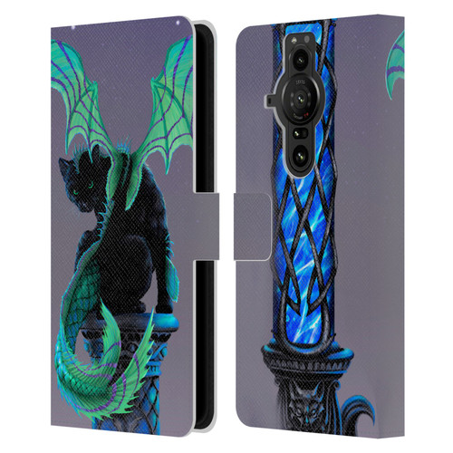 Stanley Morrison Dragons 2 Gothic Winged Cat Leather Book Wallet Case Cover For Sony Xperia Pro-I