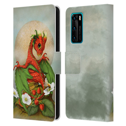 Stanley Morrison Dragons 3 Strawberry Garden Leather Book Wallet Case Cover For Huawei P40 5G