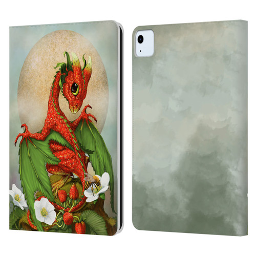 Stanley Morrison Dragons 3 Strawberry Garden Leather Book Wallet Case Cover For Apple iPad Air 2020 / 2022